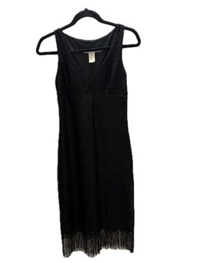 Vintage 90s Necessary Objects Black Lace Fringe Whimsigoth Dress Small